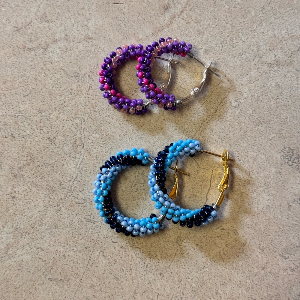 Custom Beaded Hoops - Picture 4 of 16